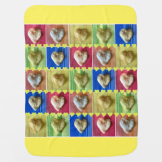 Love Heart Potato Chips Rainbow Colors Retro Look Baby Blanket