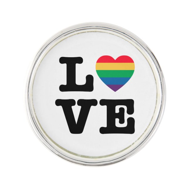 Love Heart Pride Lapel Pin (Front)