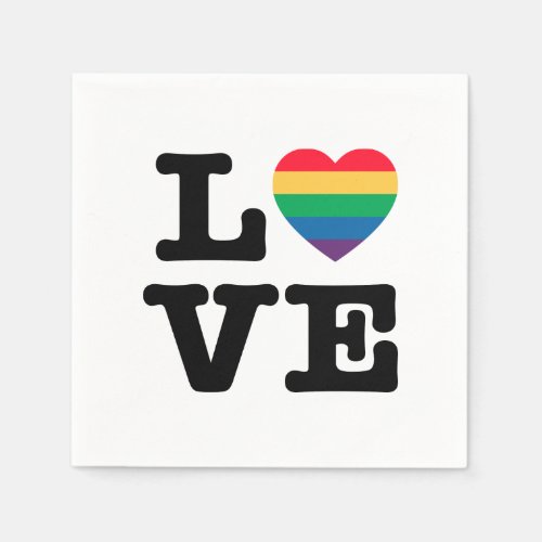 Love Heart Pride Paper Napkins