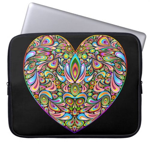 Love Heart Psychedelic Art Design Laptop Sleeve