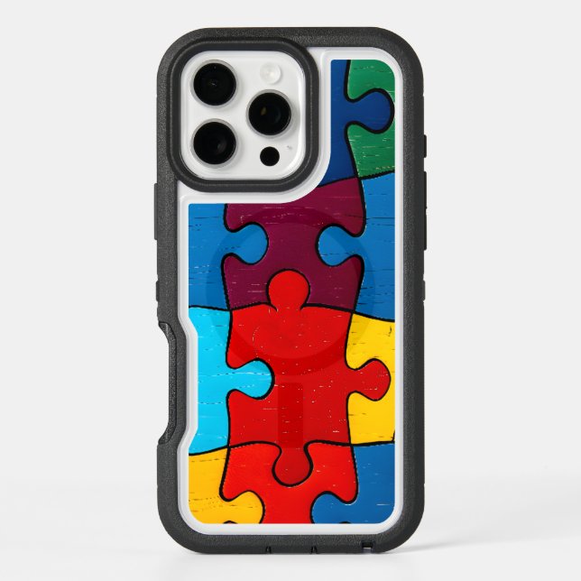Love Heart Puzzle Acceptance Autism Awareness Otterbox iPhone Case (Back)