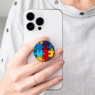 Love Heart Puzzle Acceptance Autism Awareness PopSocket