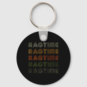 Love Heart Ragtime Tee Grunge Vintage Style Black Keychain