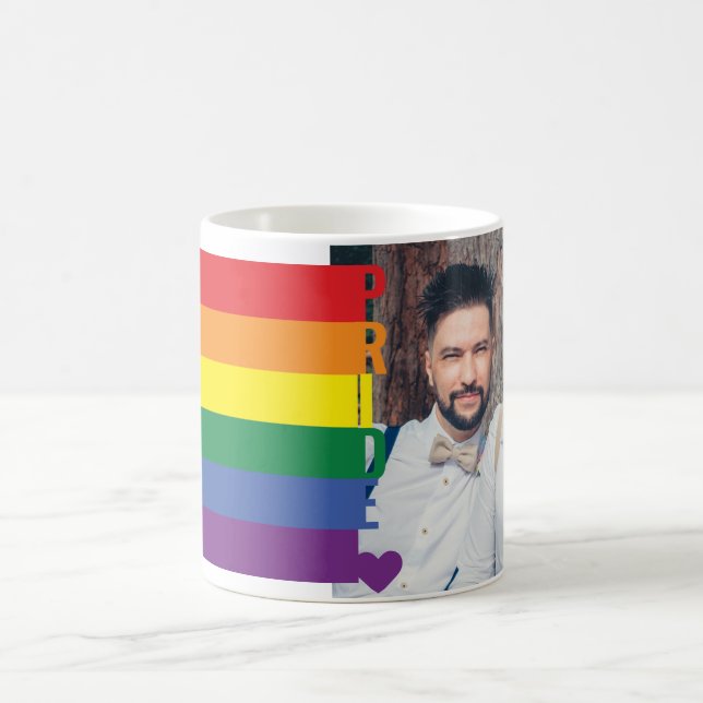 Love Heart Rainbow Gay Pride LGBT Photo Coffee Mug (Center)
