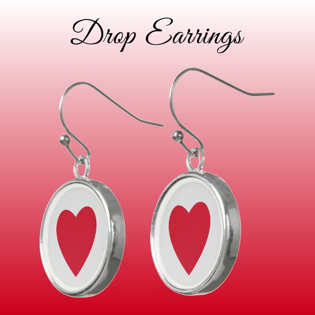 Love heart red and grey earrings (Creator Uploaded)