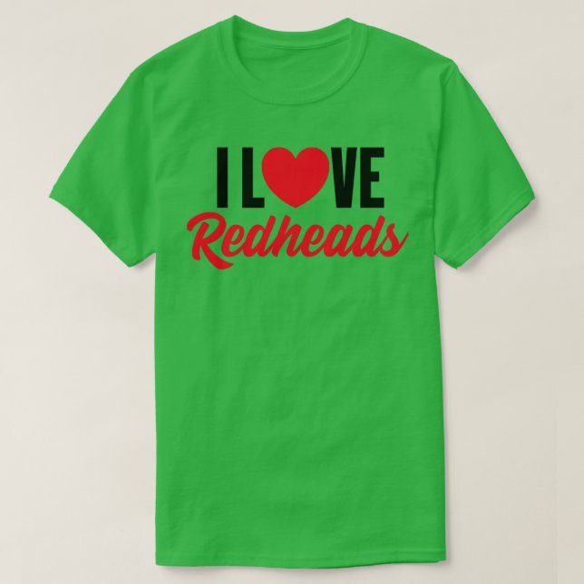 Love Heart Redhead Cute Hair Irish T-Shirt (Design Front)