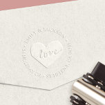 Love Heart Return Address Embosser<br><div class="desc">Finish your save the dates or any mailings with this elegant custom embosser featuring your names and return address curved around a hand-illustrated heart with "love" inscribed inside.</div>