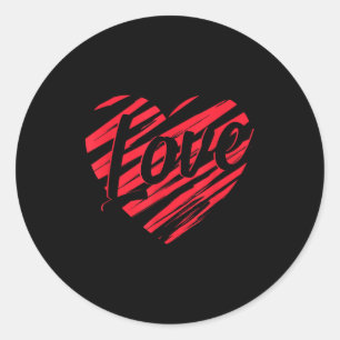 Love Heart Romantic Valentines Day Cute Lover Gift Classic Round Sticker