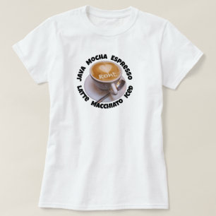 Love Heart Rome Cappuccino Coffee Cup Mug T-Shirt