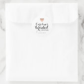 Love Heart Rose Gold Bridal Shower Sticker (Bag)