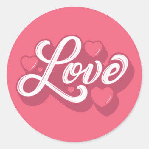 Love Heart Round Stickers