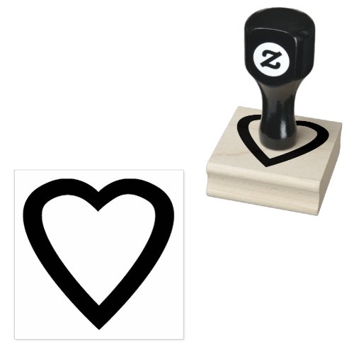 Love heart rubber stamp