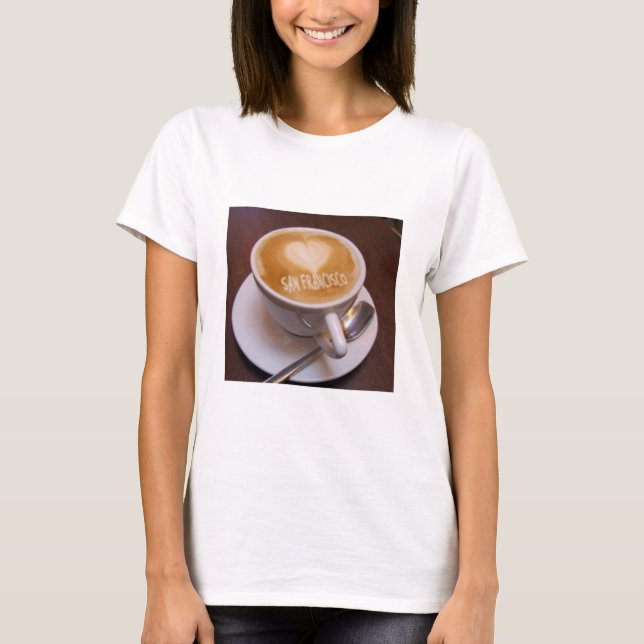 Love Heart San Francisco Cappuccino Coffee Cup Mug T-Shirt (Front)