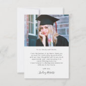 Love Heart Script Class of 2024 Graduation Photo Thank You Card (Back)