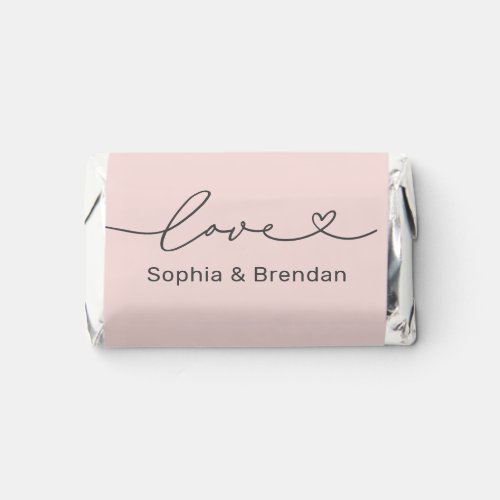 Love Heart Script Custom Pink and Gray Wedding Hersheys Miniatures