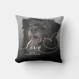 Love Heart Script   Pet Photo   Throw Pillow