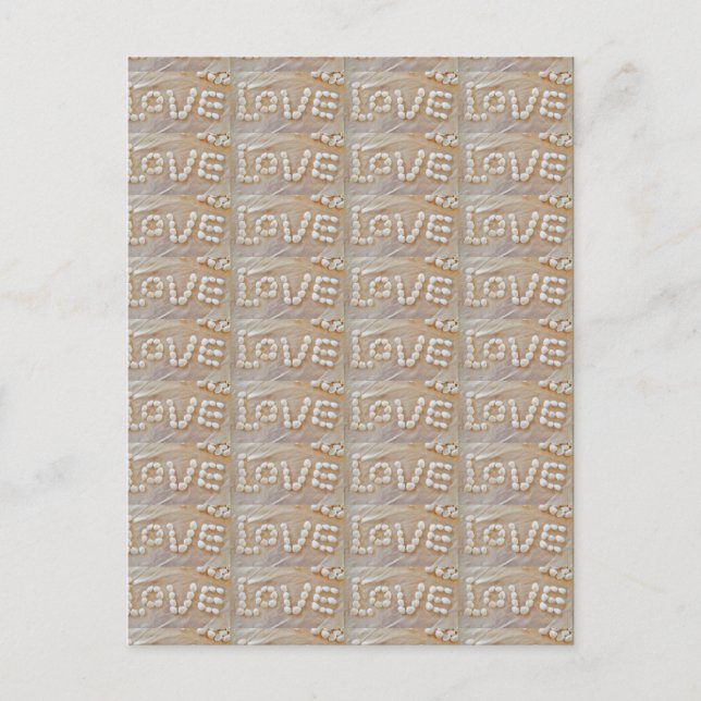 Love Heart Sea Shell Beach Hearts Seashells Summer Postcard (Front)