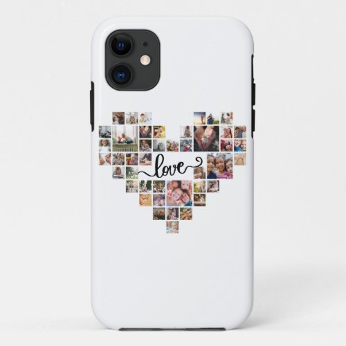 Love Heart Shape Photo Collage iPhone Cases