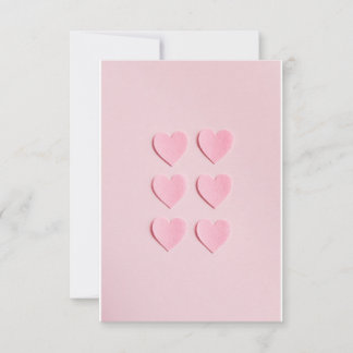 love heart shape pink card