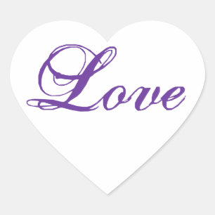 Love Heart Shape Stickers for Weddings Purple