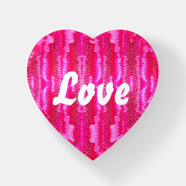 Love Heart Shaped Paperweight (Front)
