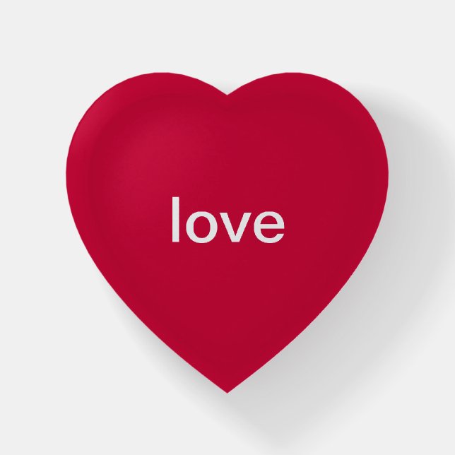 Love | Heart Shaped Paperweight (Front)