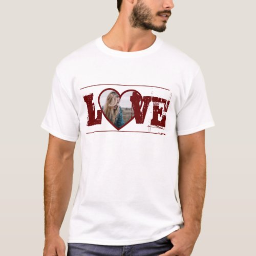 LOVE Heart shaped personalised photo T_Shirt