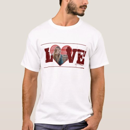 LOVE Heart shaped personalised photo T_Shirt