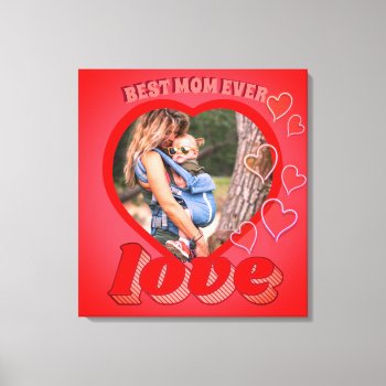 Love Heart Shaped Photo And Text Canvas Print by CustomizePersonalize at Zazzle