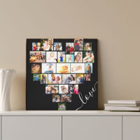 Love Heart Shaped Photo Collage Small Square