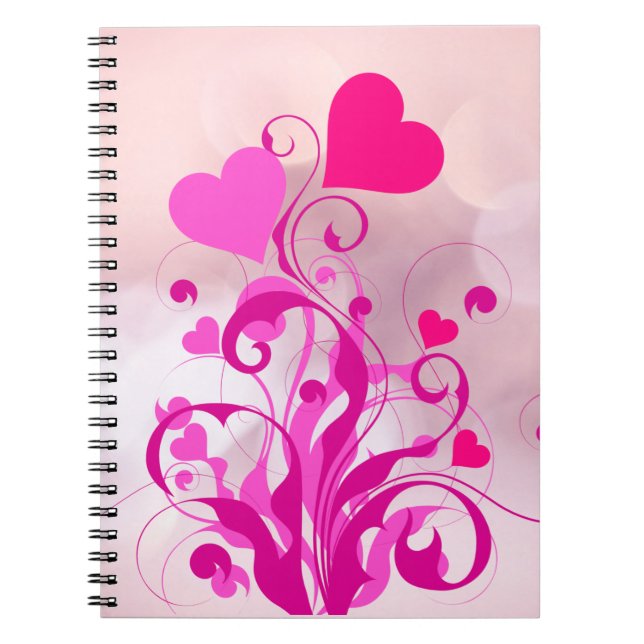 Love Heart Shapes Tree-25053 Notebook (Front)