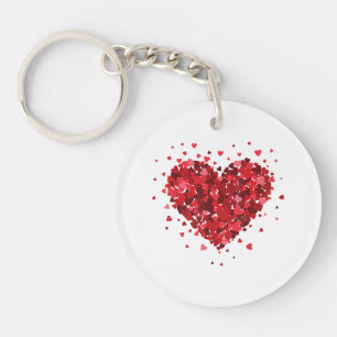 Love Heart Shirt For Womens Girls Boys Hearts Wome Keychain