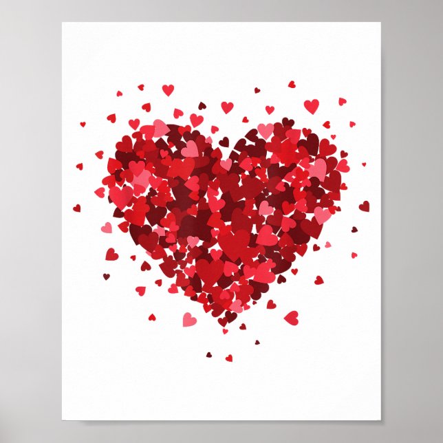 Love Heart Shirt For Womens Girls Boys Hearts Wome Poster (Front)