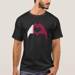 Love Heart Sign Qatar Flag T-Shirt