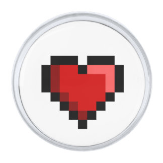 Love Heart Silver Finish Lapel Pin