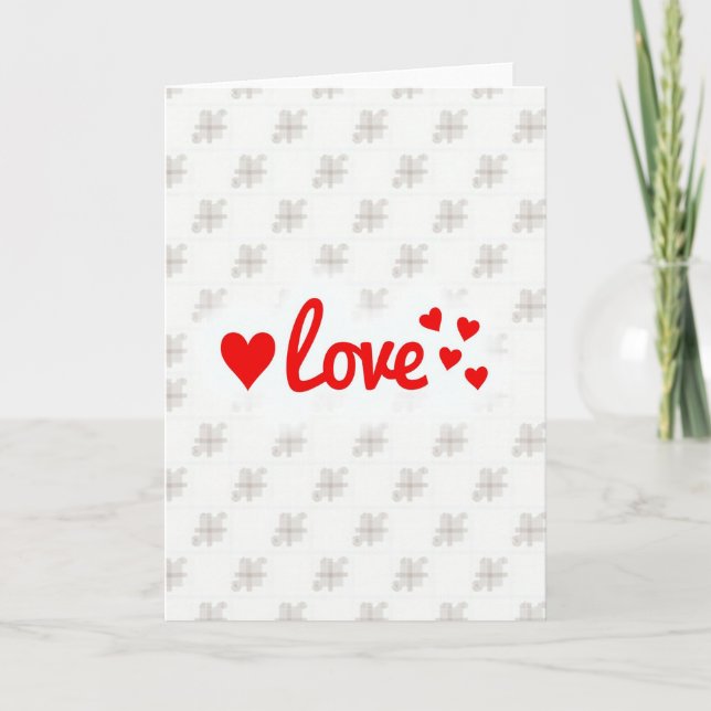 Love Heart Simple Sentiments Card (Front)