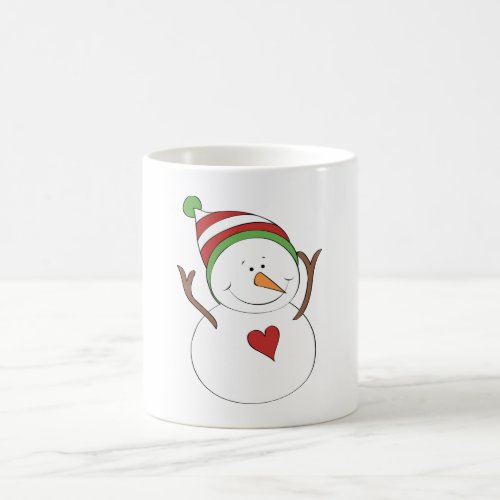 Love Heart Snowman Coffee Mug