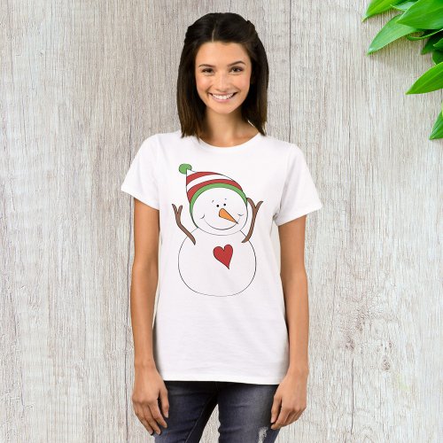 Love Heart Snowman T_Shirt