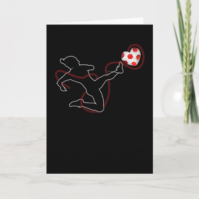 Love Heart Soccer Valentine Gift lovers Card (Front)