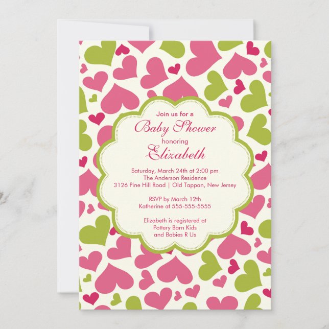 Love Heart Spring Baby Shower Invitation (Front)