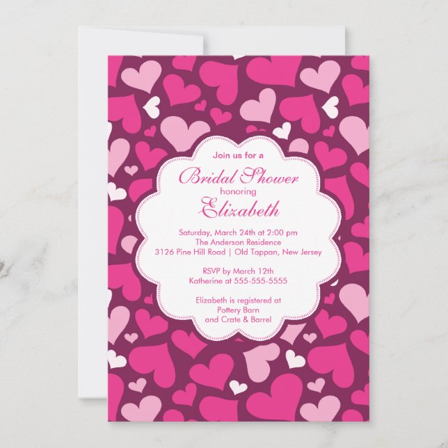 Love Heart Spring Bridal Shower Invitation (Front)