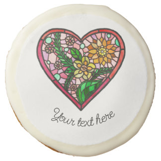 Love heart stained glass sugar cookie