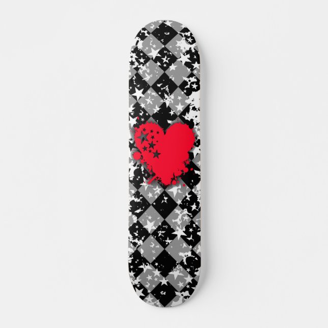 Love Heart Star Splatt Skateboard Deck (Front)
