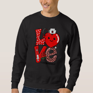 Love Heart Stethoscope Mother Baby Nurse Life Vale Sweatshirt
