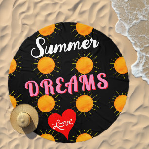 Love Heart Summer Dreams Sun Beach Towel
