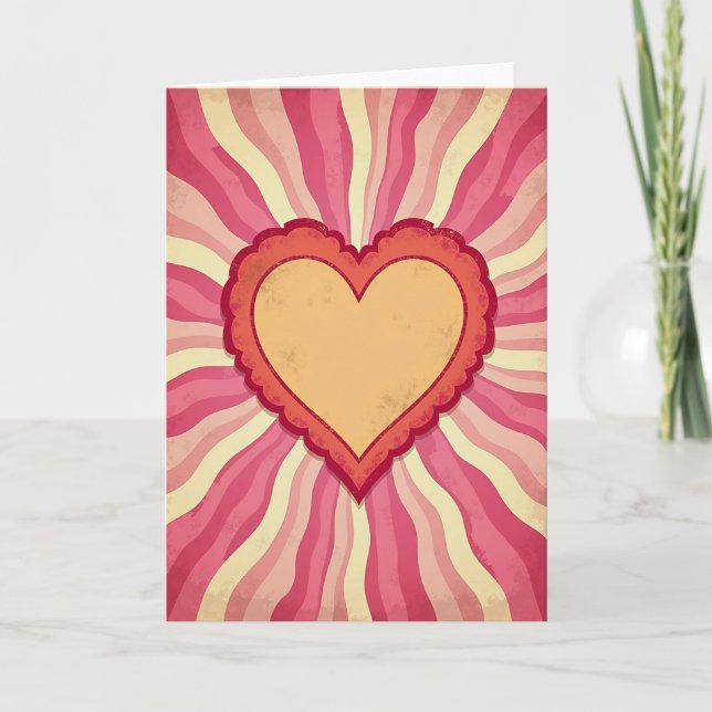 Love Heart Sunburst Card (Front)