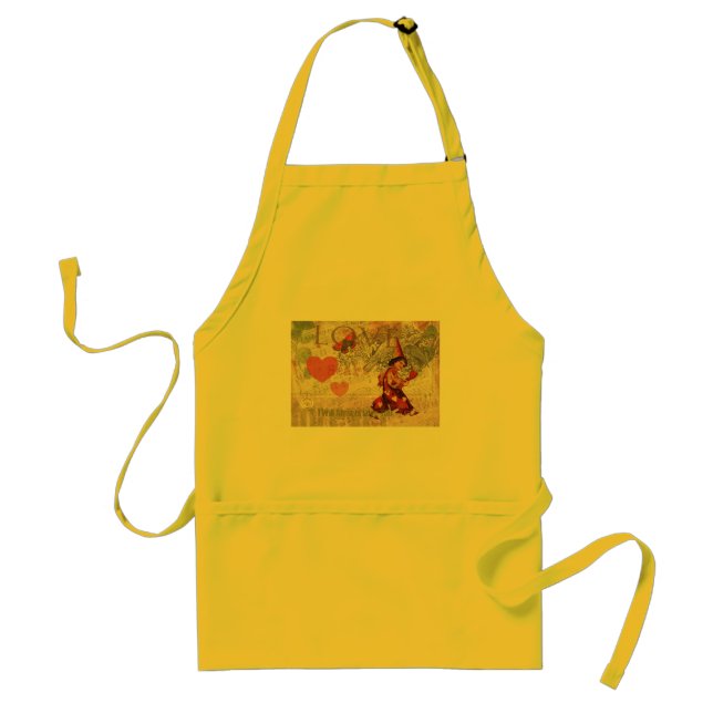 Love Heart Sweetheart Valentine Cherub Adult Apron (Front)