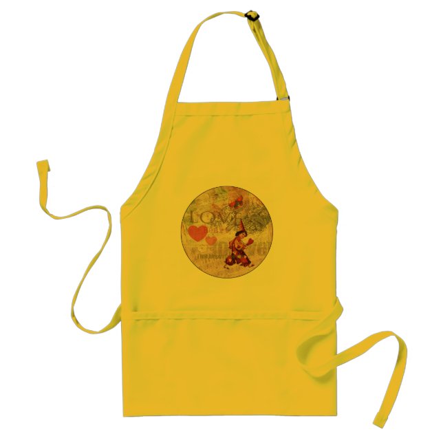 Love Heart Sweetheart Valentine Cherub Adult Apron (Front)