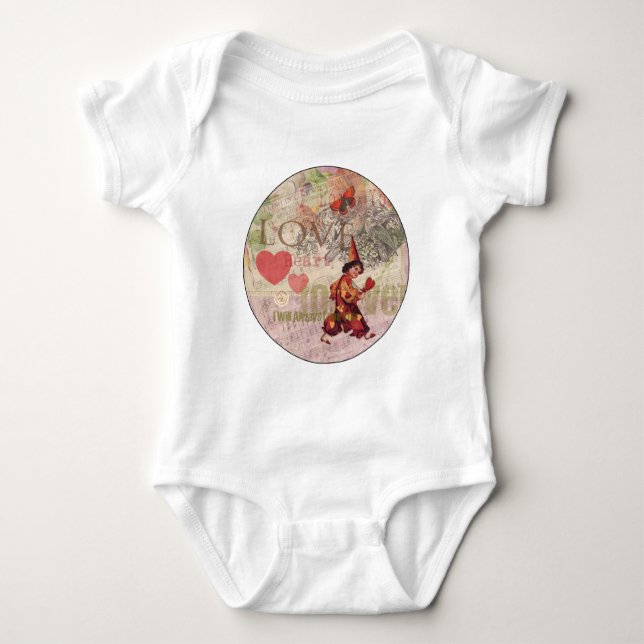 Love Heart Sweetheart Valentine Cherub Baby Bodysuit (Front)