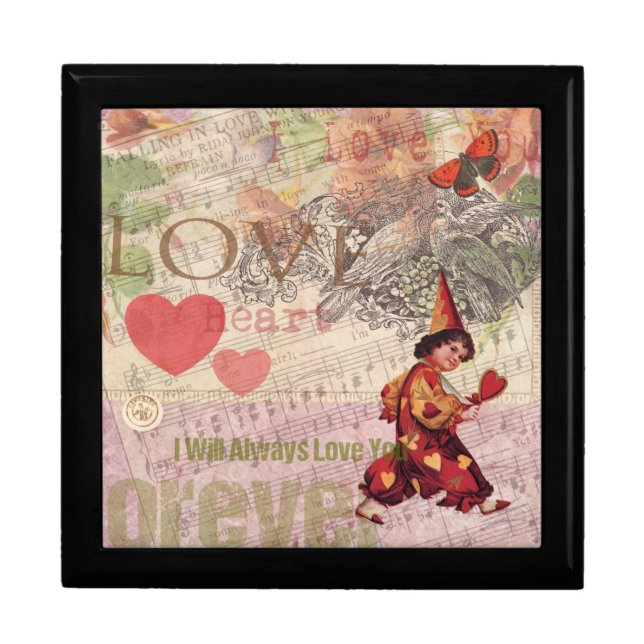 Love Heart Sweetheart Valentine Cherub Gift Box (Front)